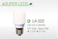 LAMPARA E26 1.2 WATTS SUPER LED CON CUBIERTA